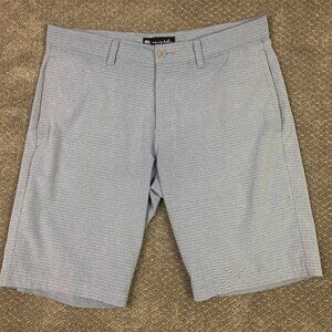 Travis Mathew Beck Shorts Men's 37 Blue Stripe Stretch Performance golf